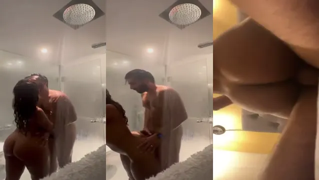 Bathroom Wall Fuck - Horny Wife Gets Pounded Hard