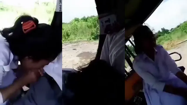 College GF Rickshaw Blowjob - রিকশায় রিস্কি চুষা লিক!