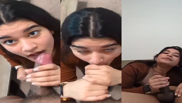 Desi GF Deep Throat Blowjob - Viral Indian GF Swallows Whole Cock