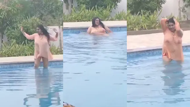 Rich Indian Wife Big Boobs Pool Dance - Bollywood Erotic Song Viral