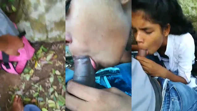 Indian College Girl Outdoor Blowjob - Tuition Class Bunked For Bush Cock Sucking
