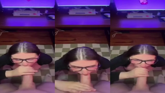 Incest POV - Glasses Wearing Sister Sucks Brother's Cock Until He Cums