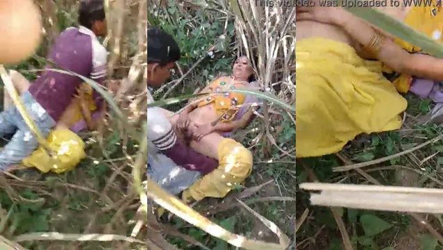 Haryanvi Village Woman Jungle Threesome - Desi Girl Takes Two Ruffians In Outdoor Sex