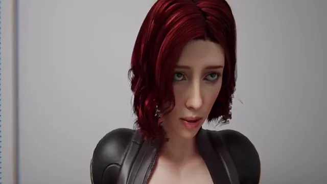 Black Widow Cartoon Couch Audition - Cougar Deepthroat Blowjob & Creampie Finish