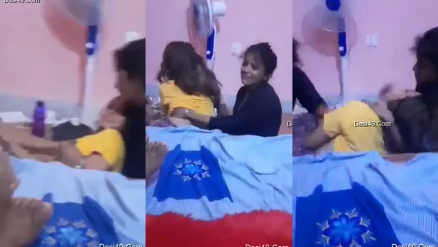 Indian Hostel Girls Lesbian Fun - College Roommates Sucking Tits