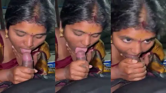 Indian Wife Blowjob - Sucking Husband's Hard Cock Until He Sees Heaven