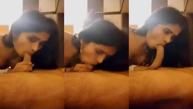Indian Girlfriend Gives Passionate Blowjob To Boyfriend In Bedroom