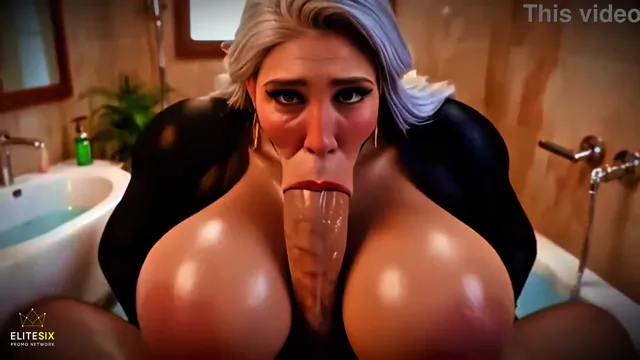 Mature Granny With Huge Jugs - Wild Shower Blowjob & Fuck