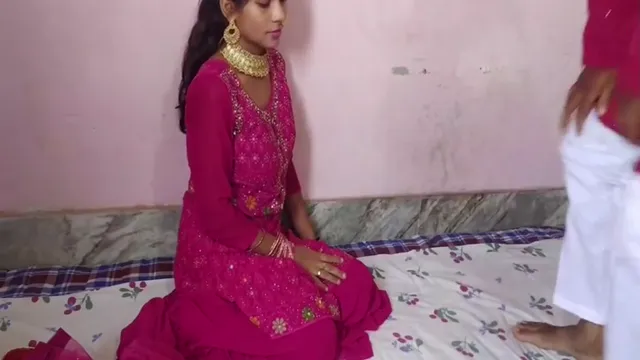 Indian Wedding Night Blowjob - Husband Makes New Wife Suck After Squeezing Her Big Tits