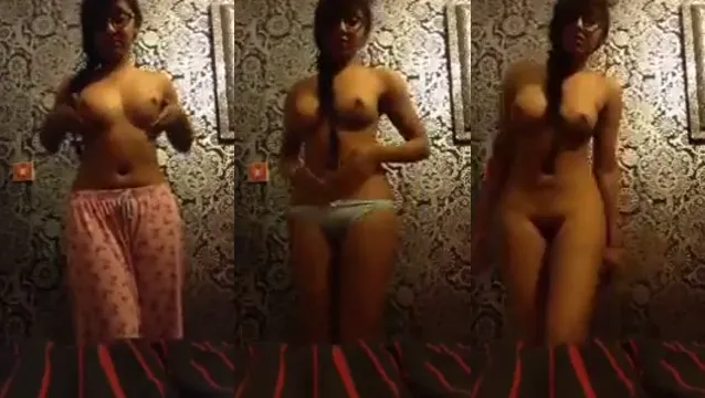 Indian Bhabhi Night Tease - Glasses Girl Viral Solo HD Clip