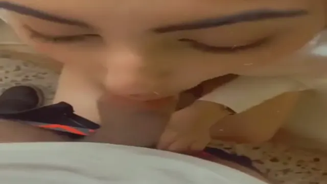 Indian Girlfriend Sucks Uncut Dick In Bedroom - POV Blowjob