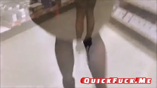 German Blonde Public Upskirt Test - Hardware Store Pussy Flashing