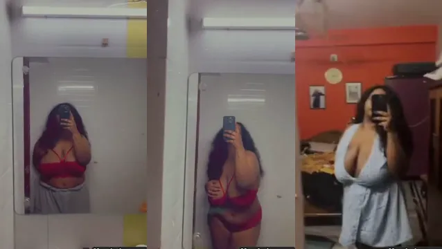 Desi BBW Girl Görüntülü Arama - Desi BBW kız sevgilisine çıplak gösteri verir